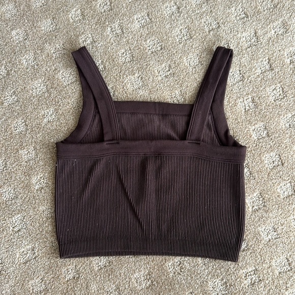 Cotton On size XS/S ribbed brown crop tank top. - Picture 2 of 3